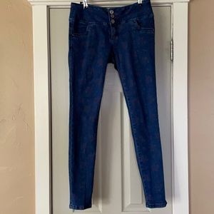 Cute subtle floral print jeans